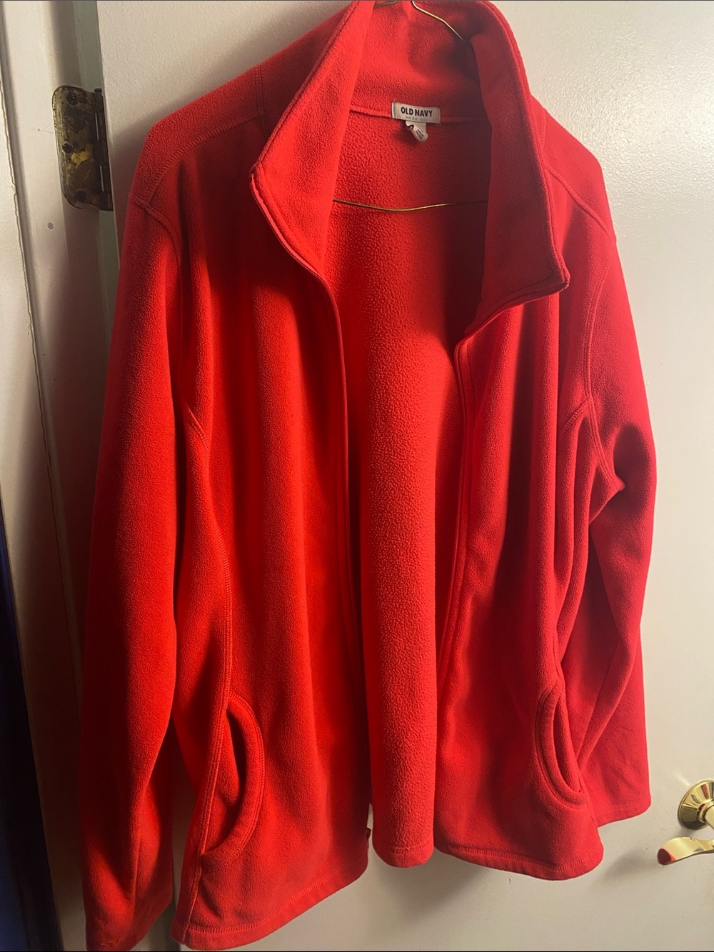 Old Navy Women's Bright Red Fleece Utility Jacket